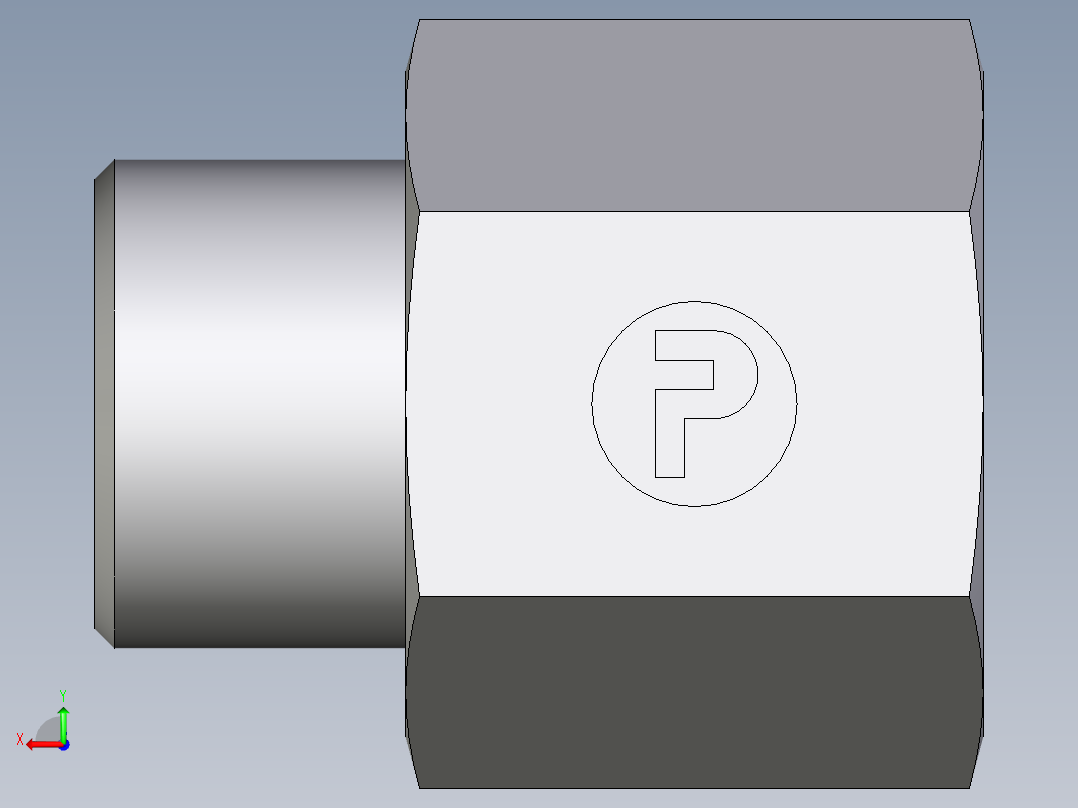 卡套式工业通用硬管接头EO_Swivel_connector_GAI14SRCFX后视图