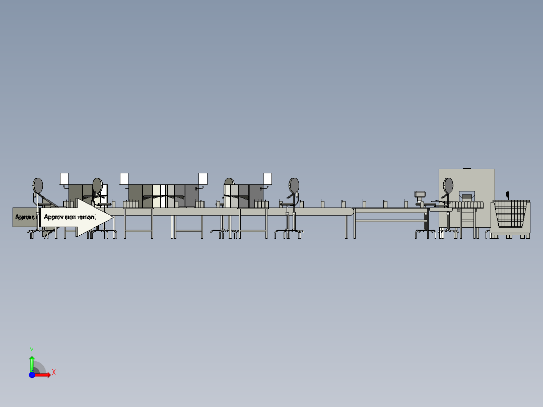 手工包装生产线前视图