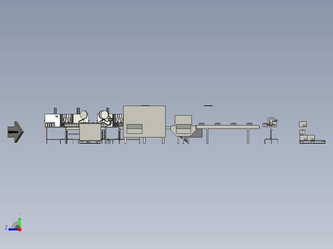 手工包装生产线右视图
