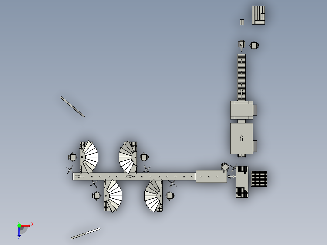 手工包装生产线俯视图