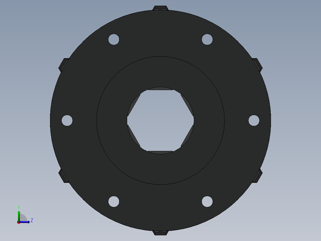 六爪卡盘左视图