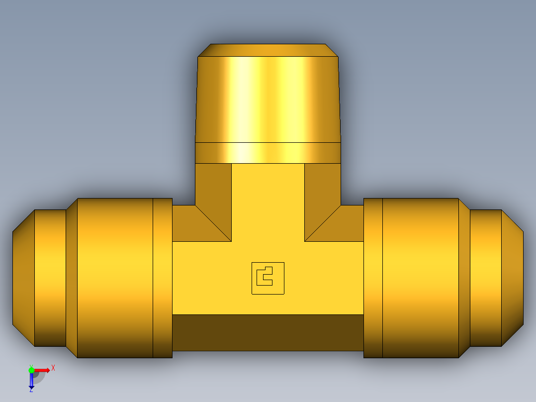 扩口式工业通用硬管接头Male Branch Tee 145F-8-6俯视图