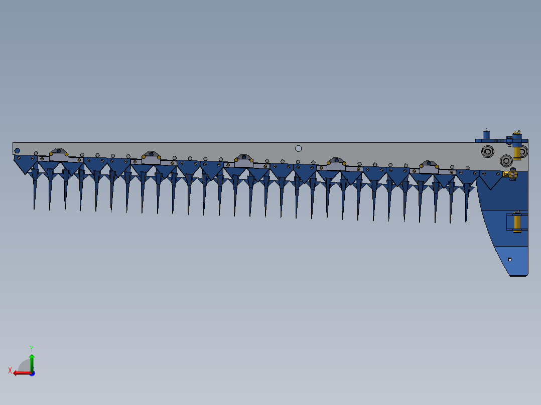 往复切割刀后视图