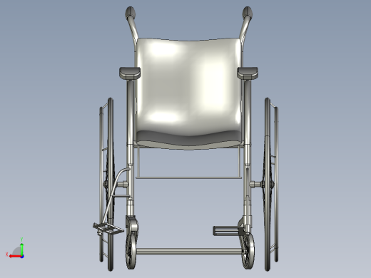 轮椅 3D模后视缩略图
