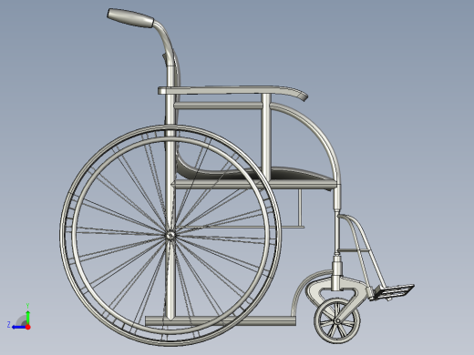 轮椅 3D模右视缩略图