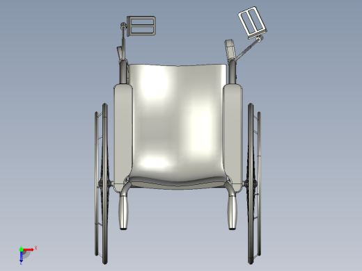 轮椅 3D模俯视缩略图