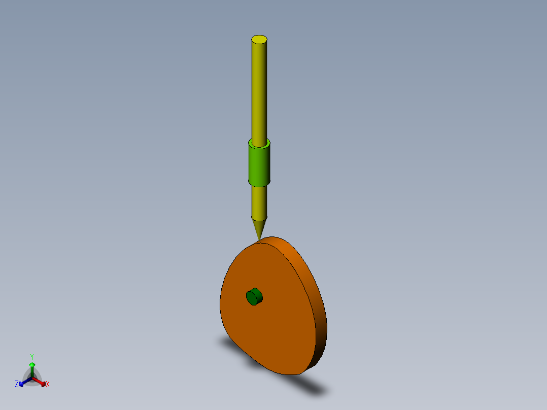 尖顶导杆凸轮机构正等轴测图