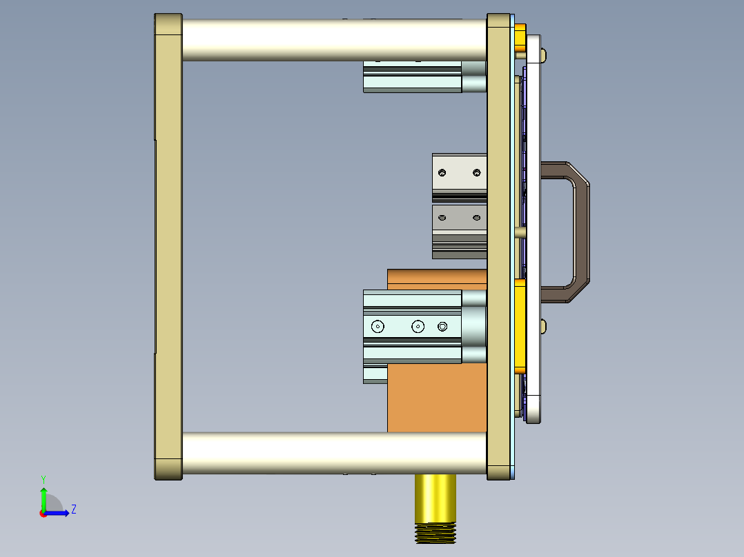 Reacher-C-笔记本CNC工装夹具三维模型CNC4左视图