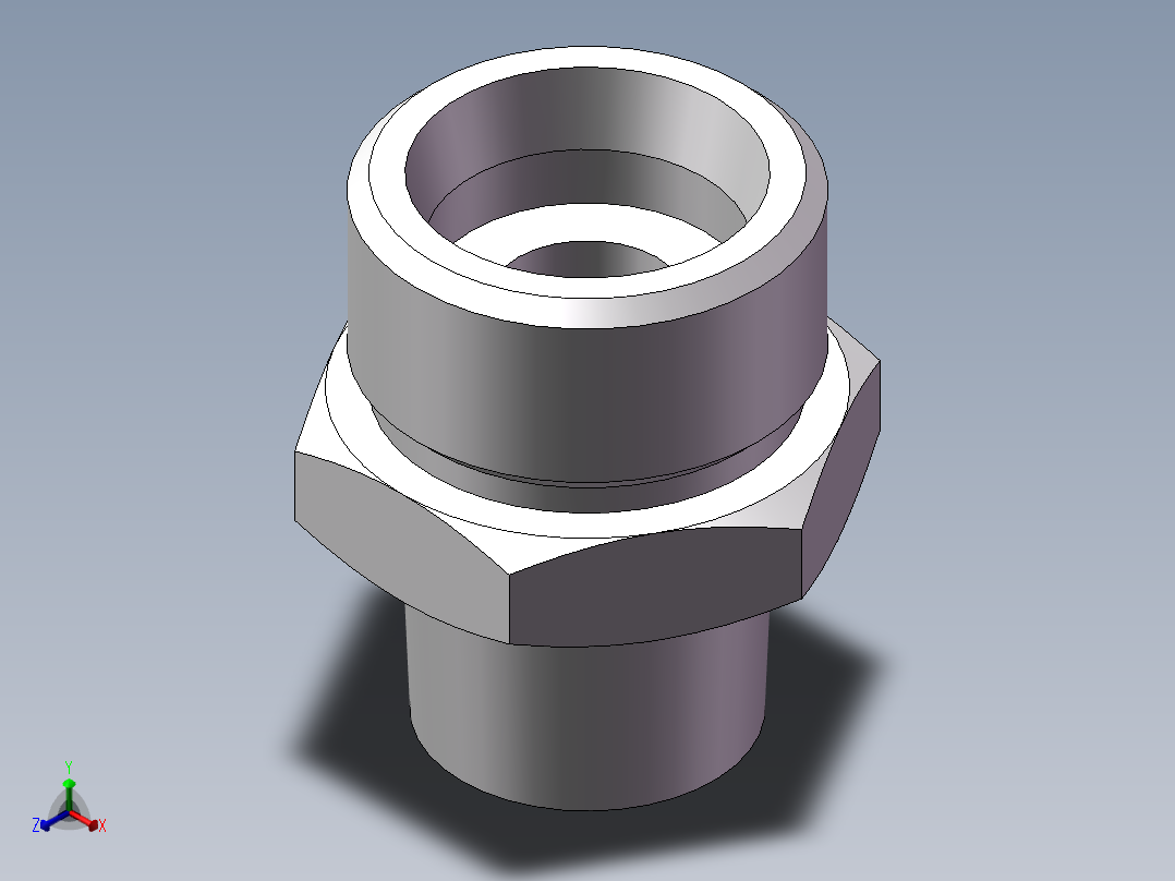 英制锥管螺纹直接头、1CT-22-06SP非标主视图