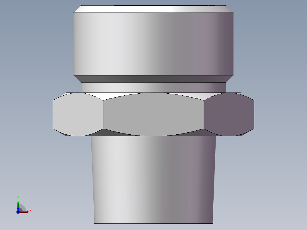 英制锥管螺纹直接头、1CT-22-06SP非标前视图