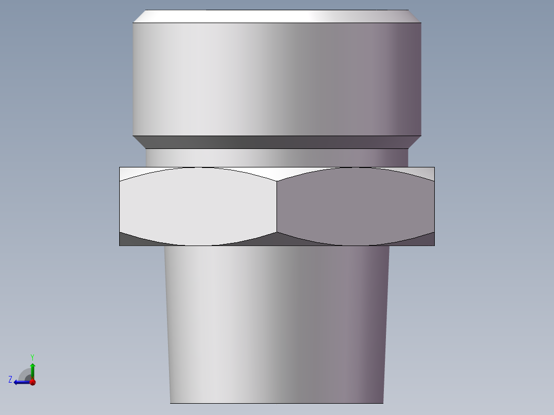 英制锥管螺纹直接头、1CT-22-06SP非标右视图