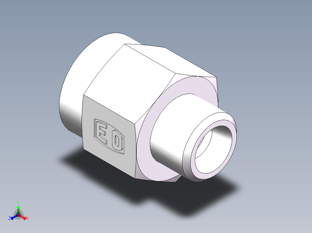 压力表接头-英制螺纹、5CB-18-08GDK正等轴测图