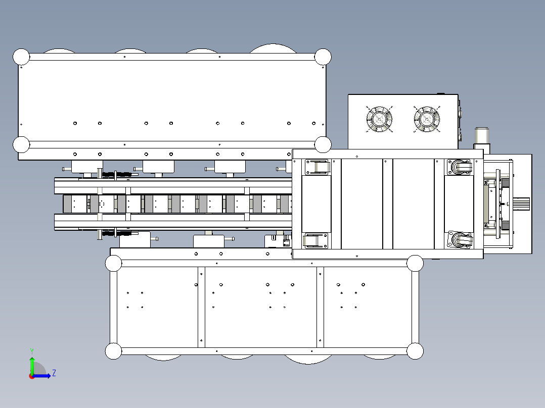 螺丝包装机（8个振动盘送料）左视图
