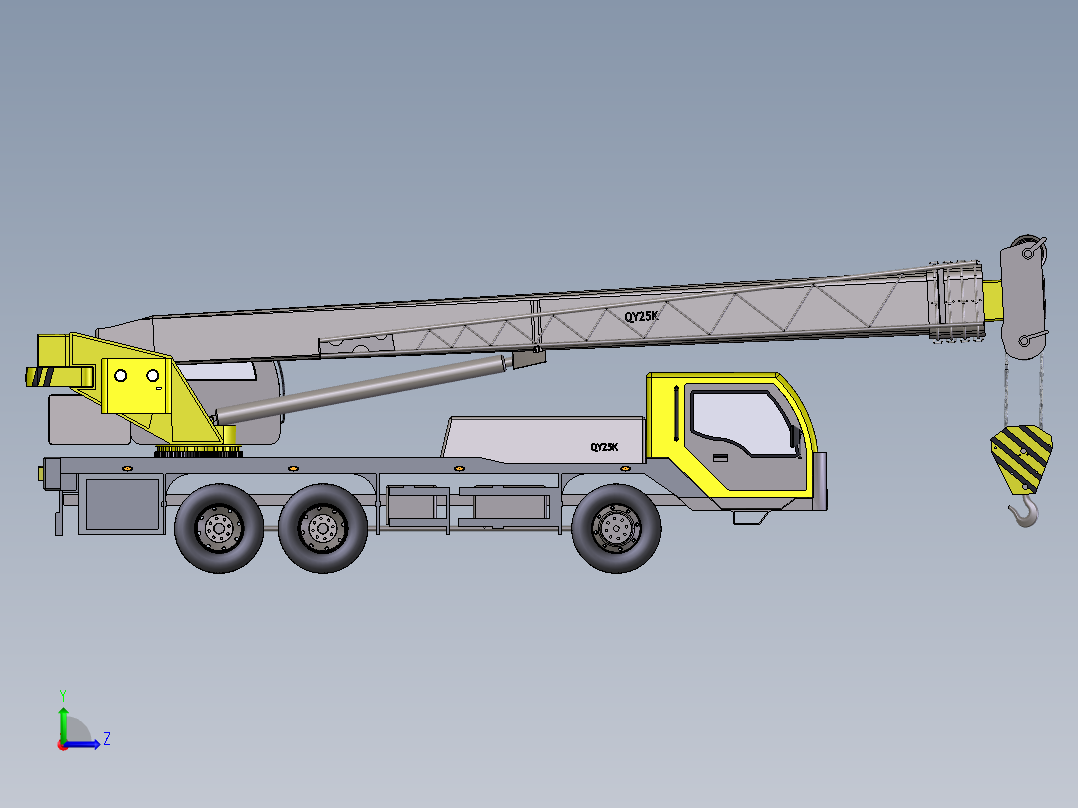液压汽车起重机左视图