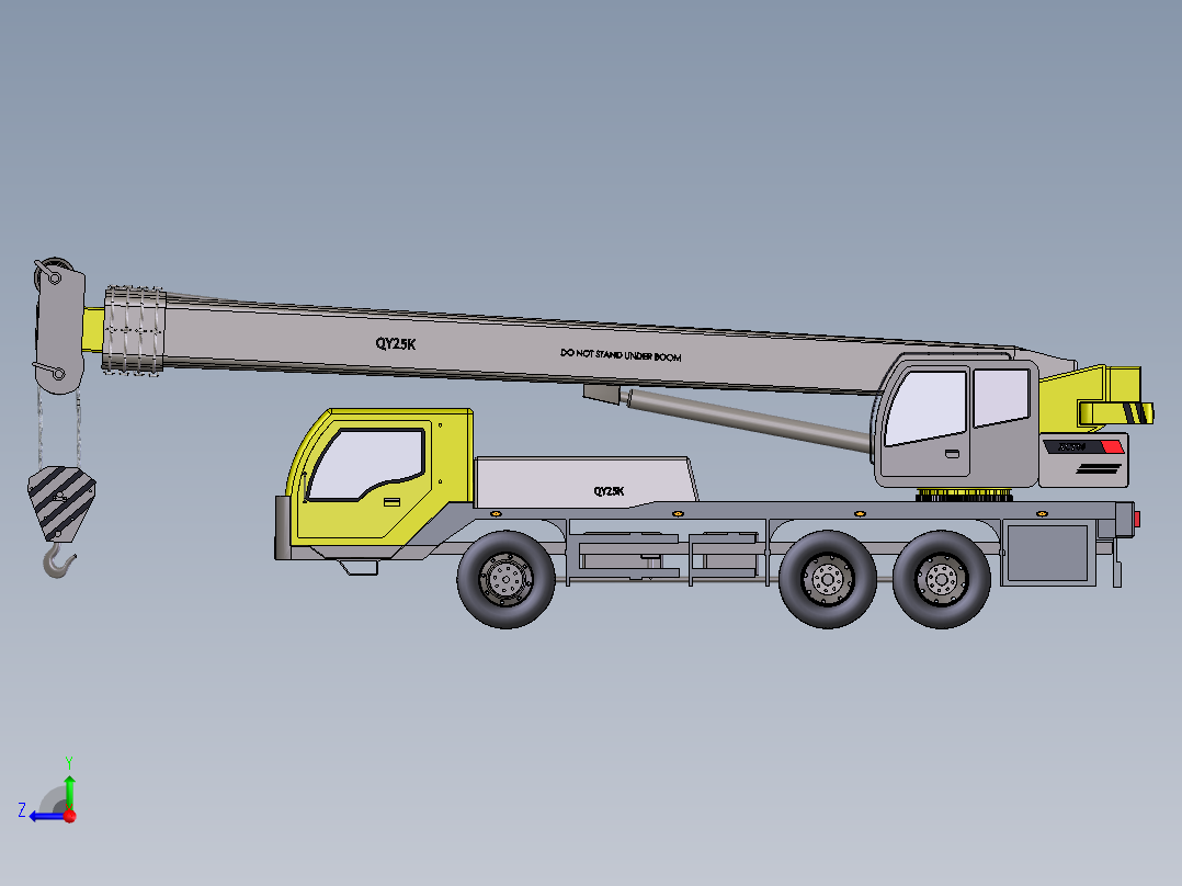 液压汽车起重机右视图