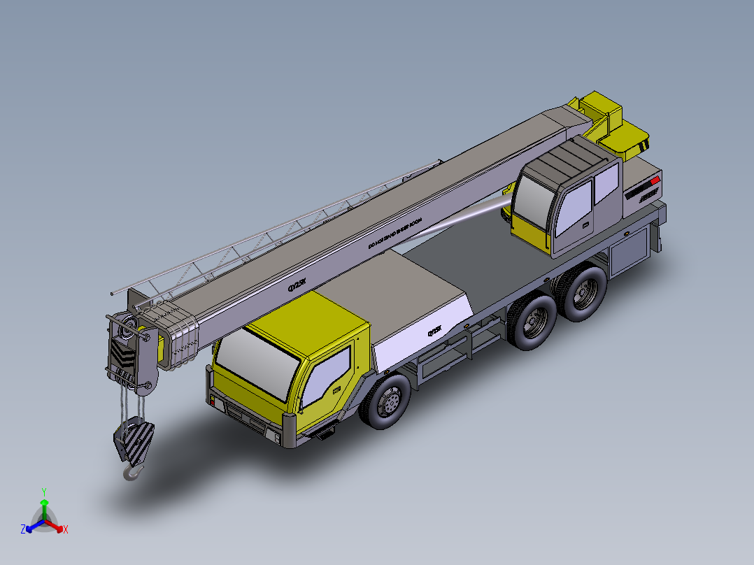 液压汽车起重机正等轴测图
