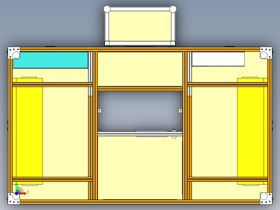 大型非标设备外框总成设计前视图