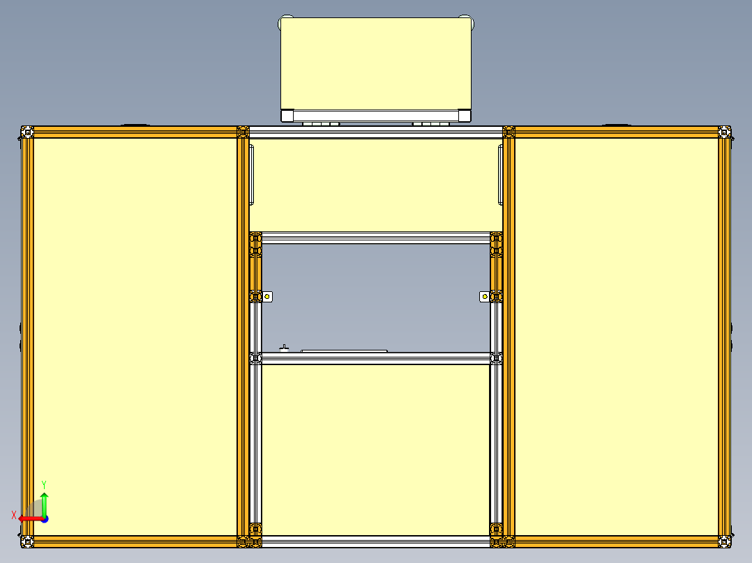 大型非标设备外框总成设计后视图