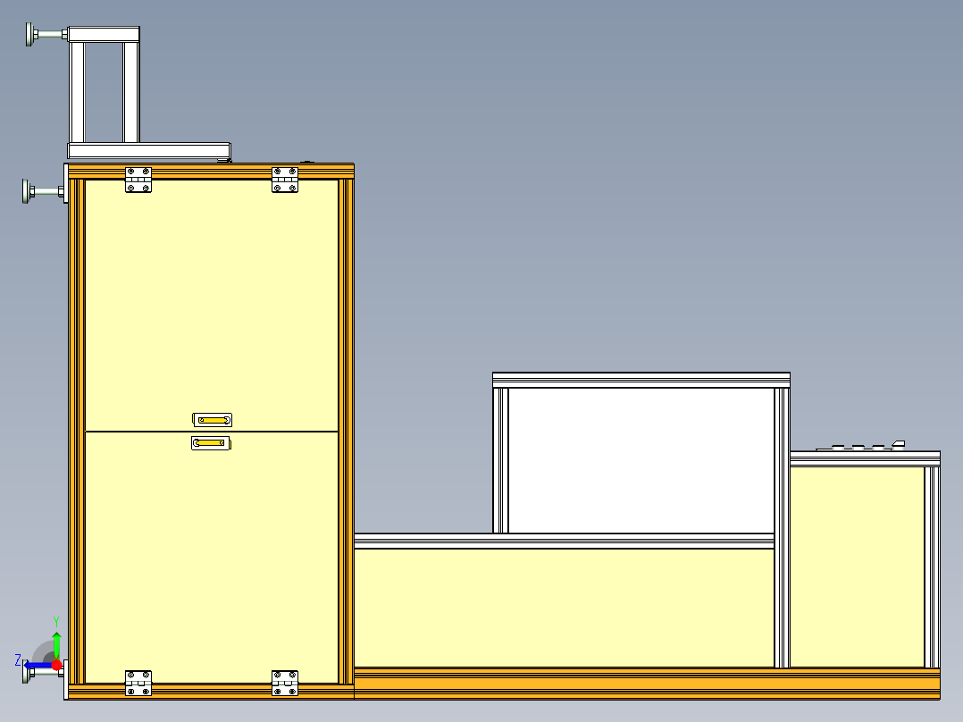 大型非标设备外框总成设计右视图