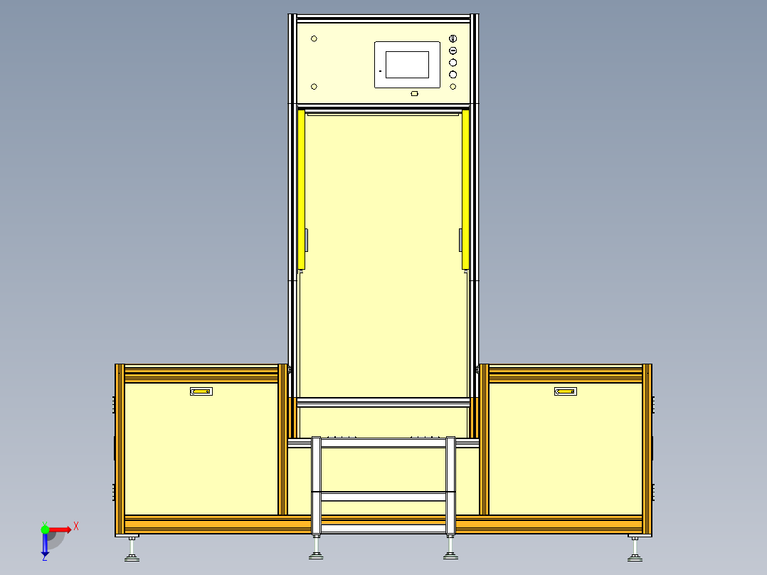大型非标设备外框总成设计俯视图