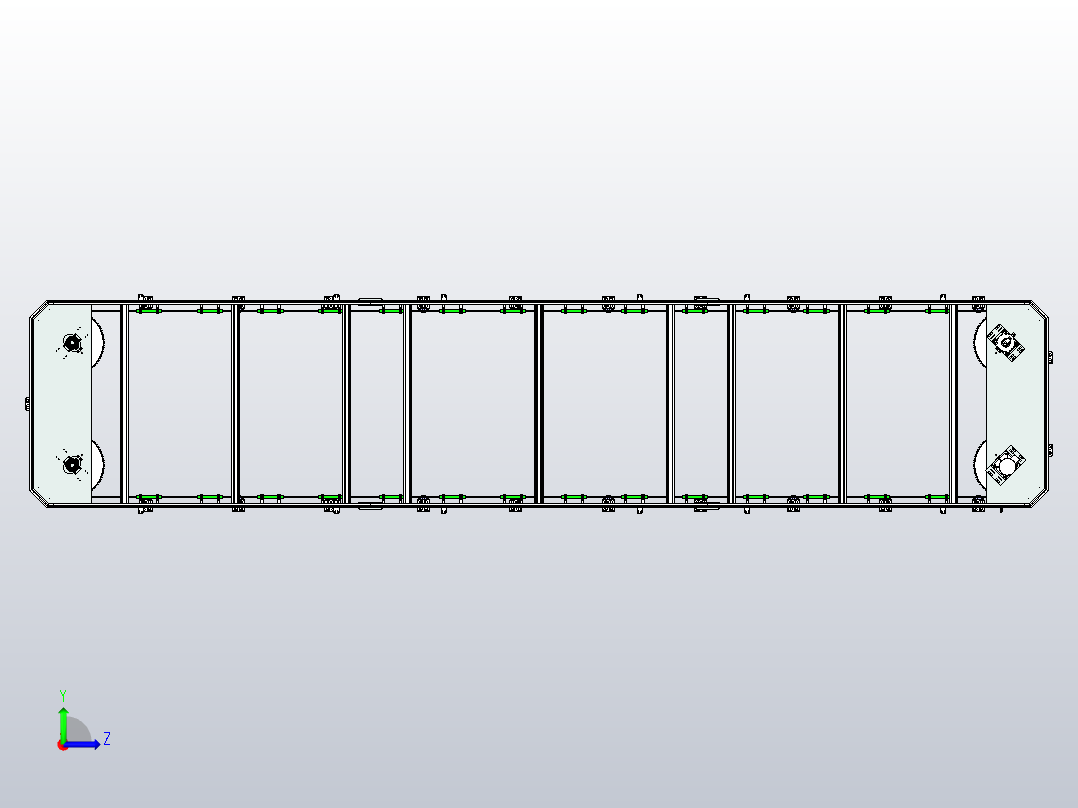 V44-800矩形链条环形导轨（型材）左视图