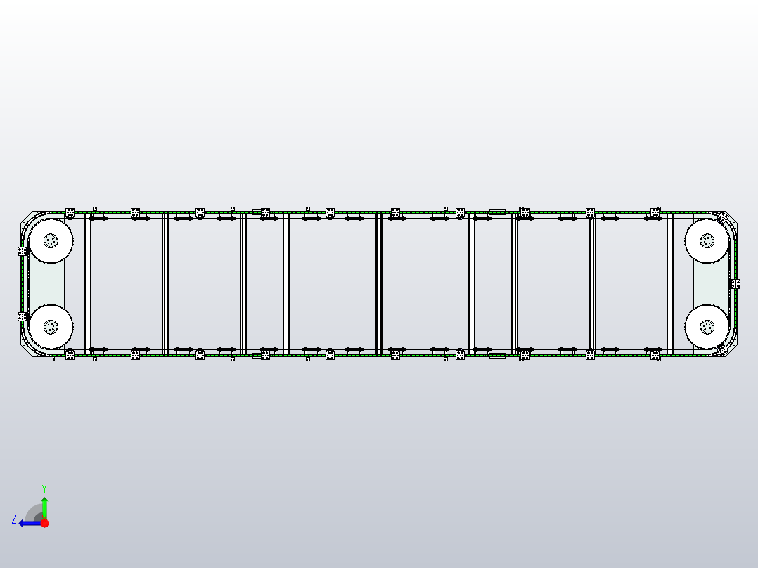 V44-800矩形链条环形导轨（型材）右视图