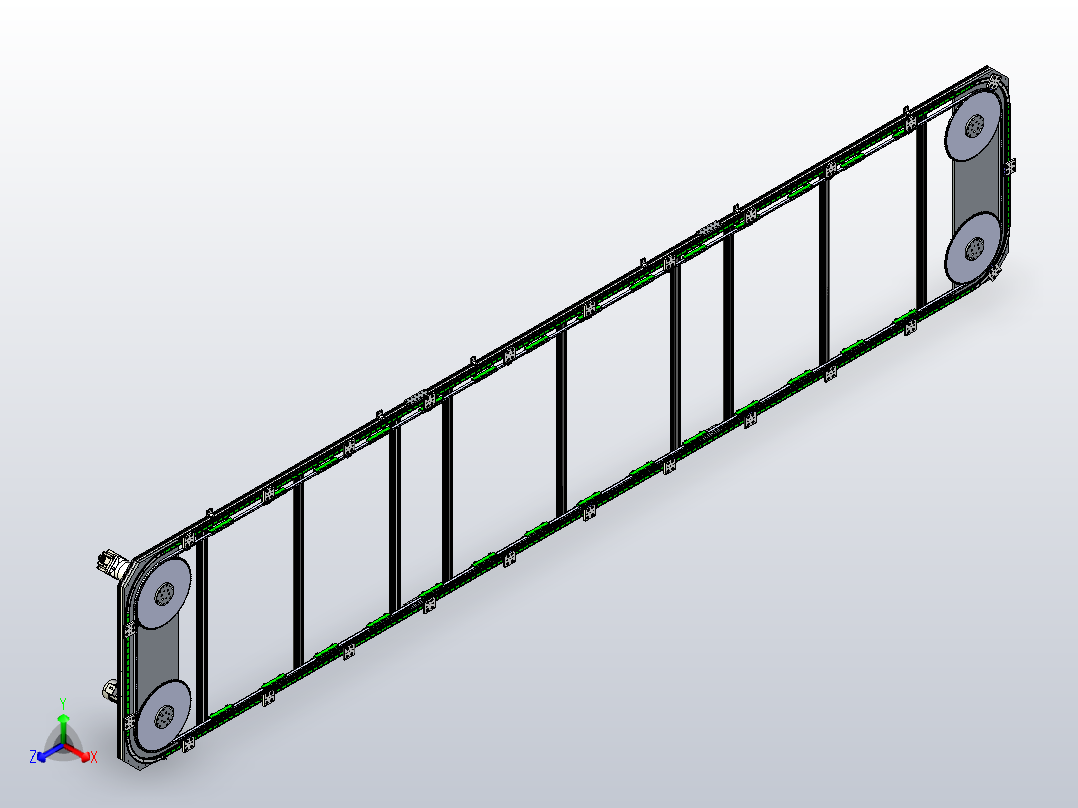 V44-800矩形链条环形导轨（型材）正等轴测图