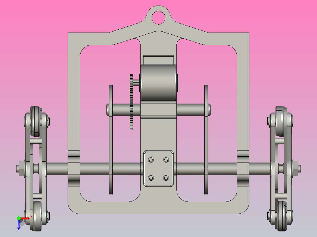 助老助残爬楼梯轮椅的设计(含CAD图,PROE三维,仿真运动视频)(任务书,开题报告,外文翻译,论文说明书10000字,CAD图纸8张,PROE三维图,仿真运动视频)俯视图