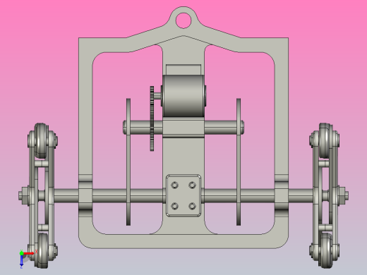 助老助残爬楼梯轮椅的设计(含CAD图,PROE三维,仿真运动视频)(任务书,开题报告,外文翻译,论文说明书10000字,CAD图纸8张,PROE三维图,仿真运动视频)俯视缩略图