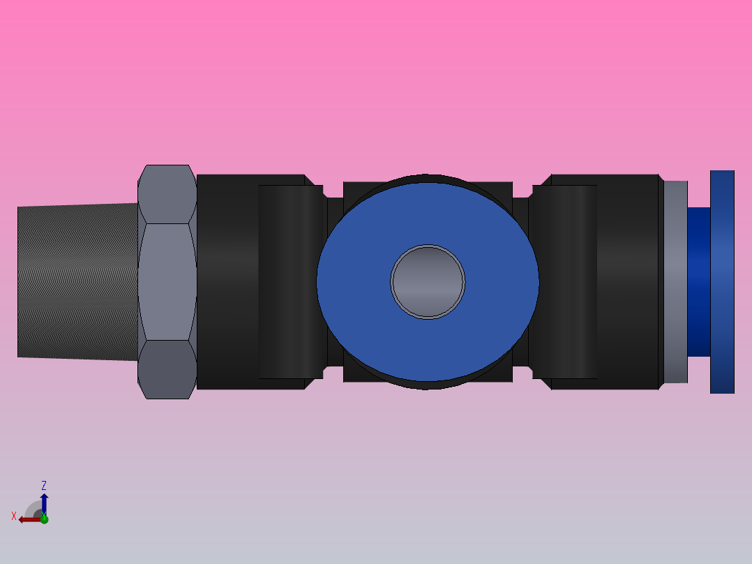 IPD-N 螺纹侧三通-NPT螺纹_IPD1-4-NO1右视图