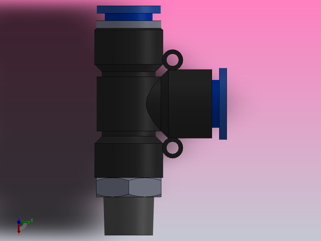 IPD-N 螺纹侧三通-NPT螺纹_IPD1-4-NO1俯视图