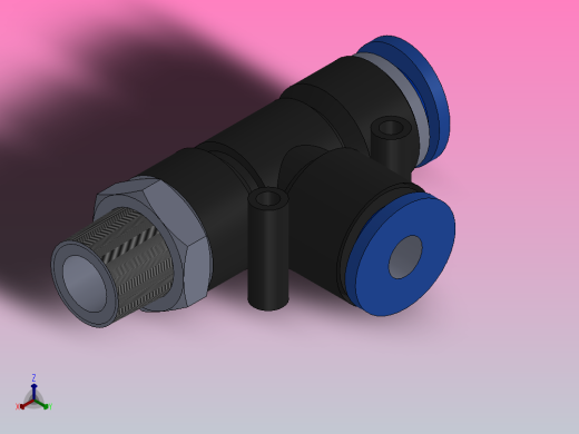 IPD-N 螺纹侧三通-NPT螺纹_IPD1-4-NO1正等轴测缩略图