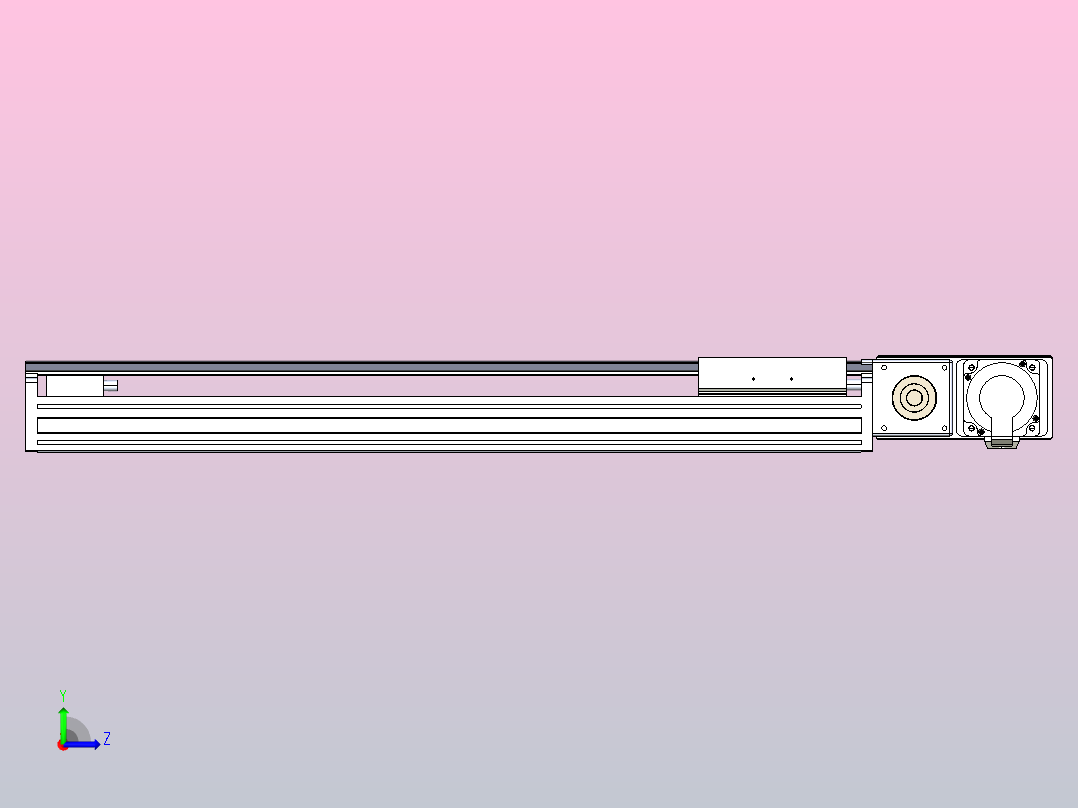 皮带直线轴半封闭可选导轨TPA-HNB-175D-140-L600-MR-Y-P75-N3左视图