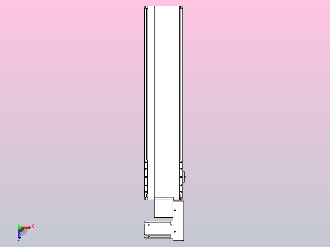 皮带直线轴半封闭可选导轨TPA-HNB-175D-140-L600-MR-Y-P75-N3俯视图