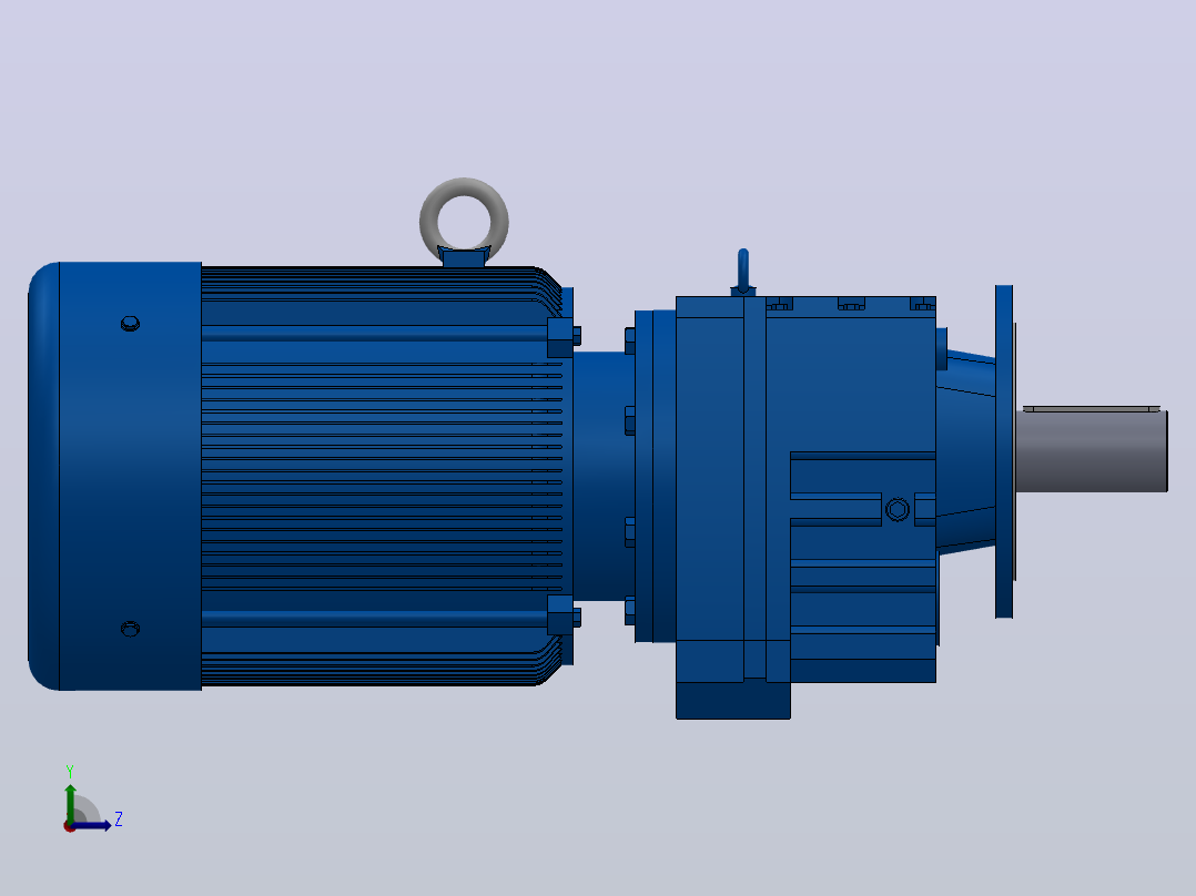 RF147法兰轴伸式安装斜齿轮减速机RF147-Y75-4P-280S-M1-0°-Φ450左视图