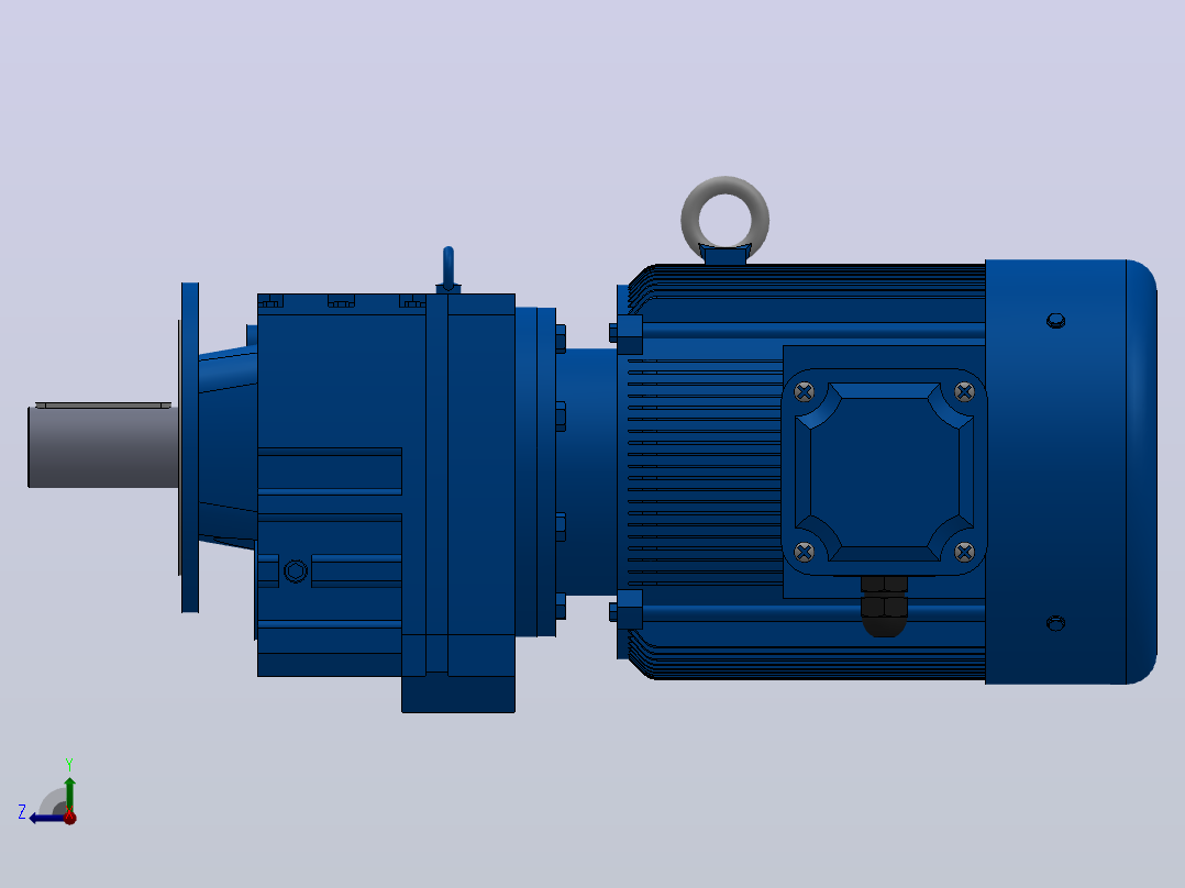 RF147法兰轴伸式安装斜齿轮减速机RF147-Y75-4P-280S-M1-0°-Φ450右视图