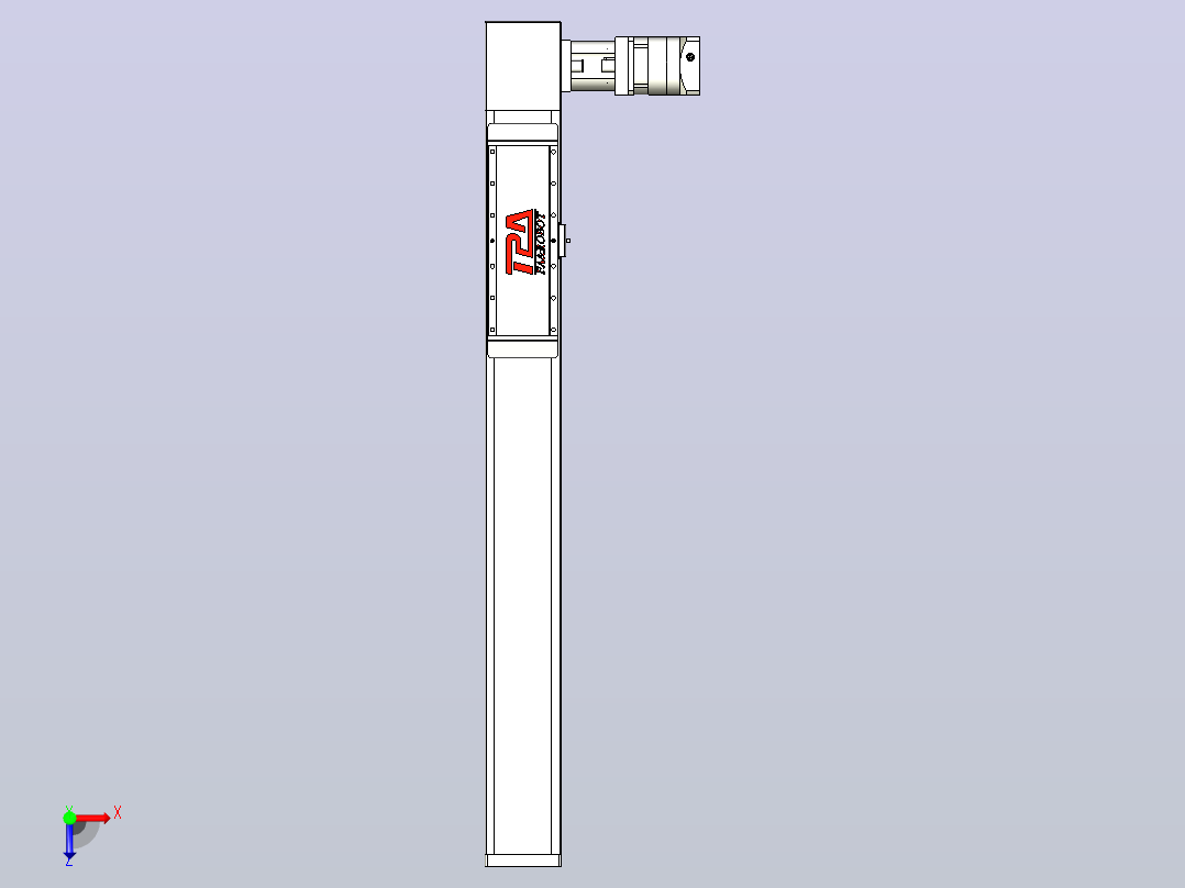 伺服电机集成皮带传动直线执行器TPA-OCB-120-224-L650-DL-J90-N3俯视图