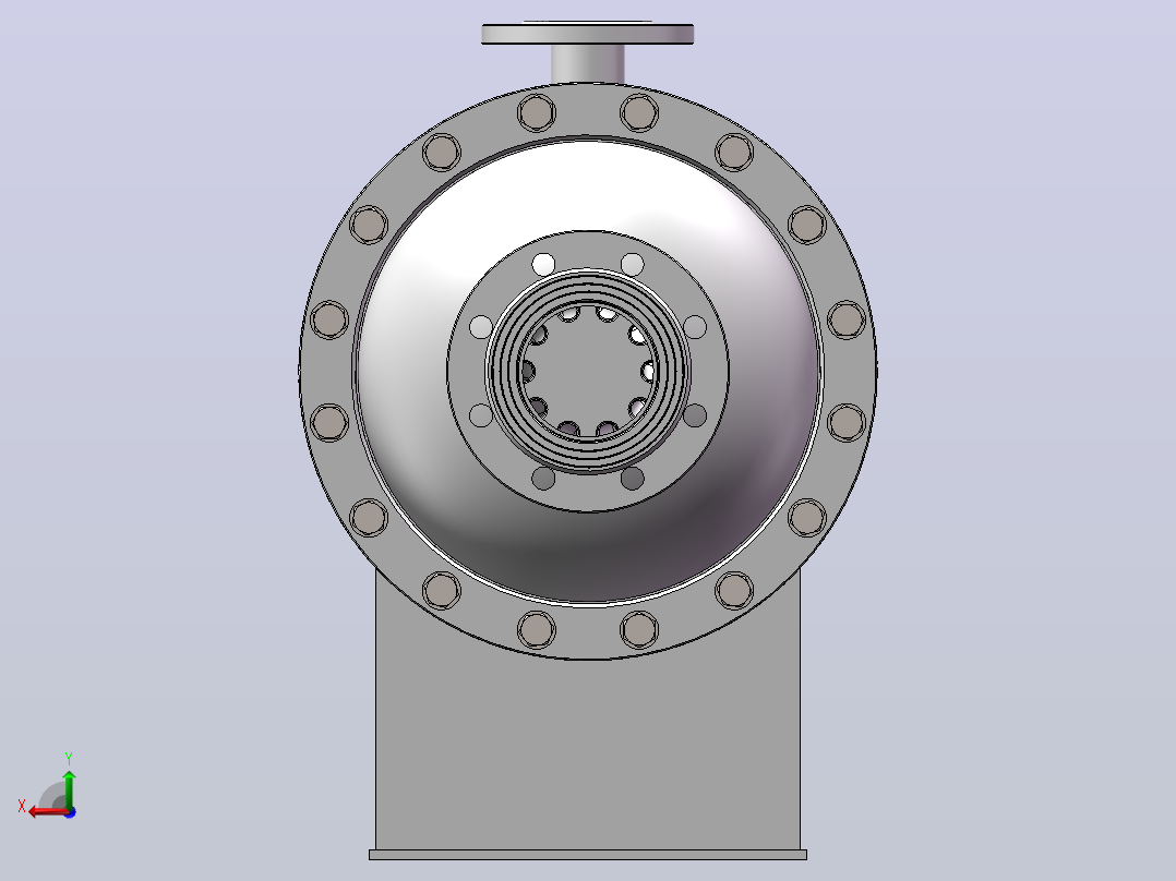 20m²缠绕式螺旋管换热器压力容器计算设计三维SW 后视图
