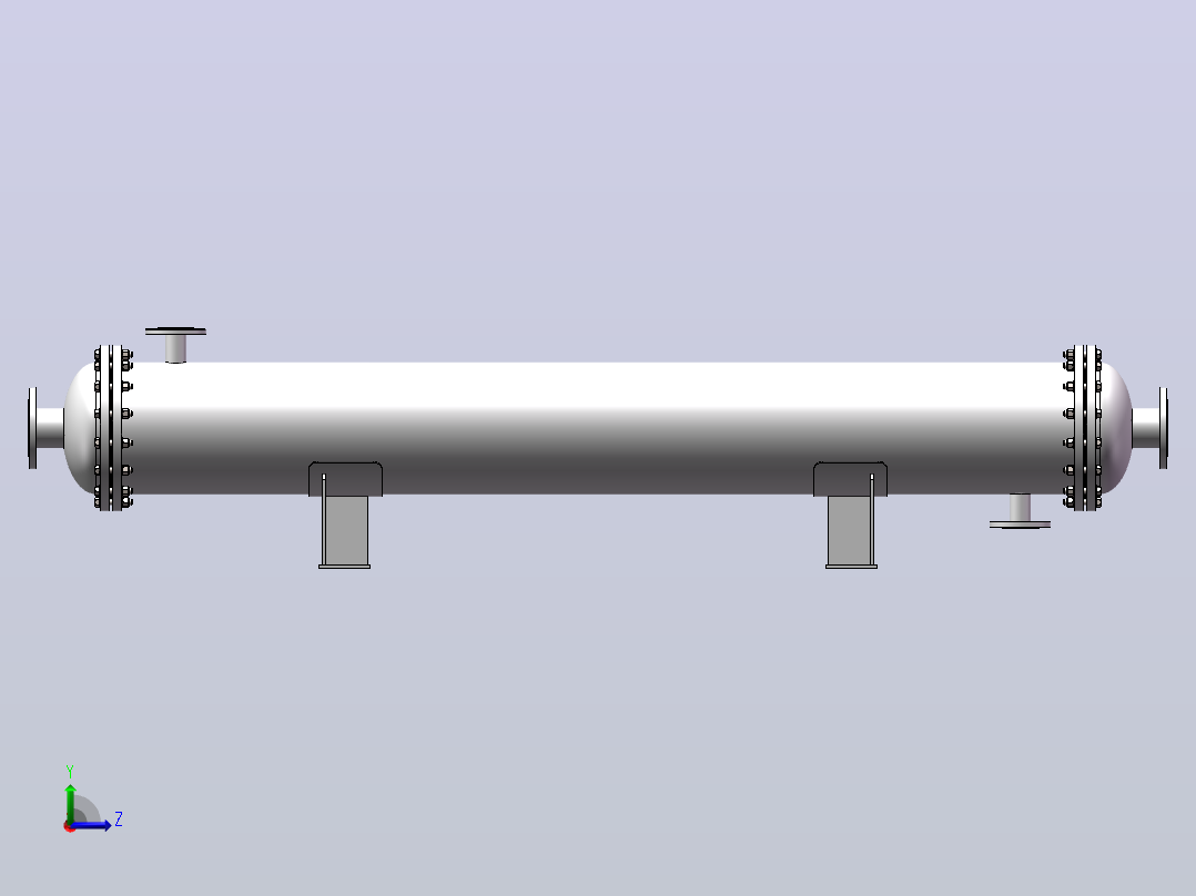 20m²缠绕式螺旋管换热器压力容器计算设计三维SW 左视图