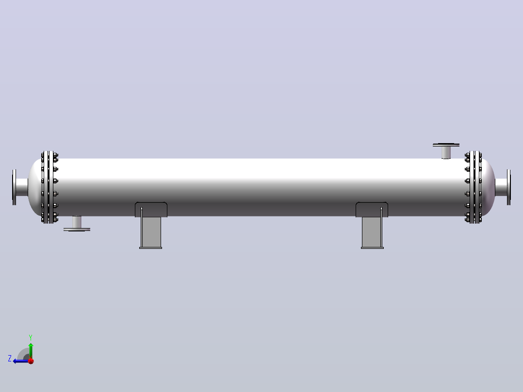 20m²缠绕式螺旋管换热器压力容器计算设计三维SW 右视图