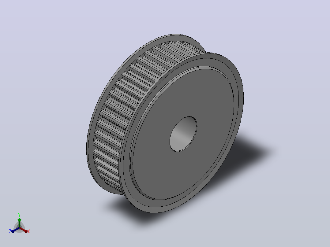 标准型梯形齿同步带轮T5型_ST5HC-44-15-dc16-A正等轴测图