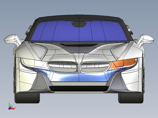 宝马i8车型CATIA模型前视缩略图