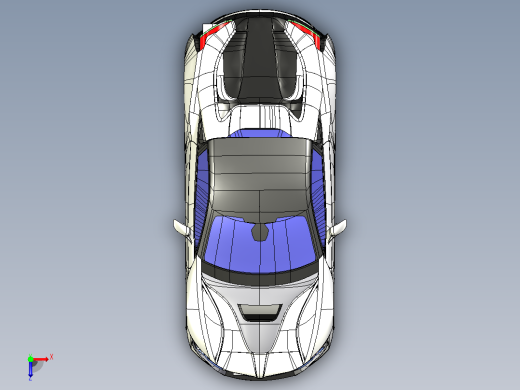 宝马i8车型CATIA模型俯视缩略图