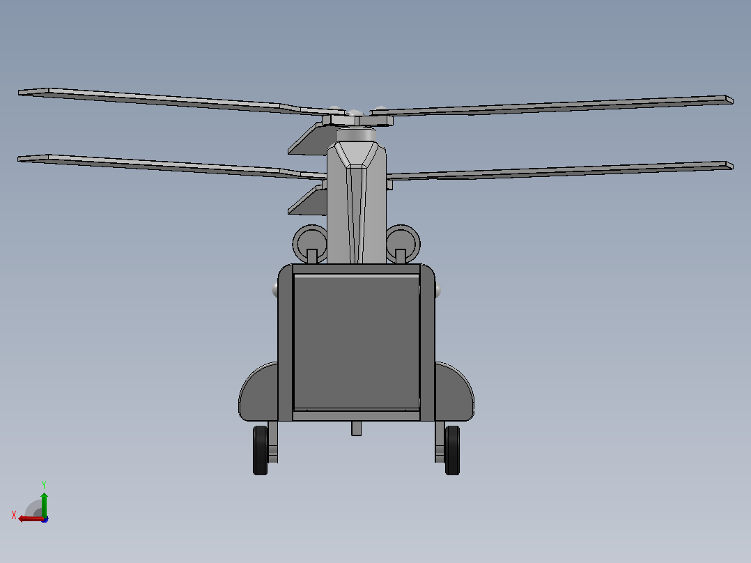 木制玩具支奴干：SOLIDWORKS16后视图