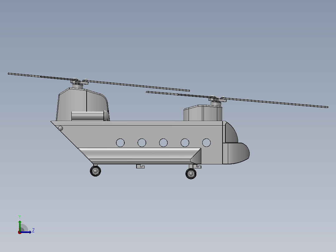 木制玩具支奴干：SOLIDWORKS16左视图