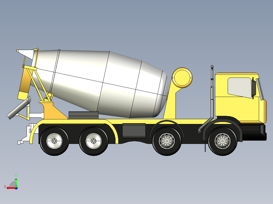 工程车3D模型3D模型后视图