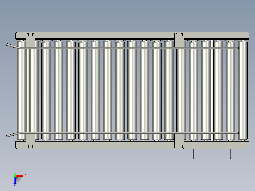 滚轮传送带3D模型俯视图
