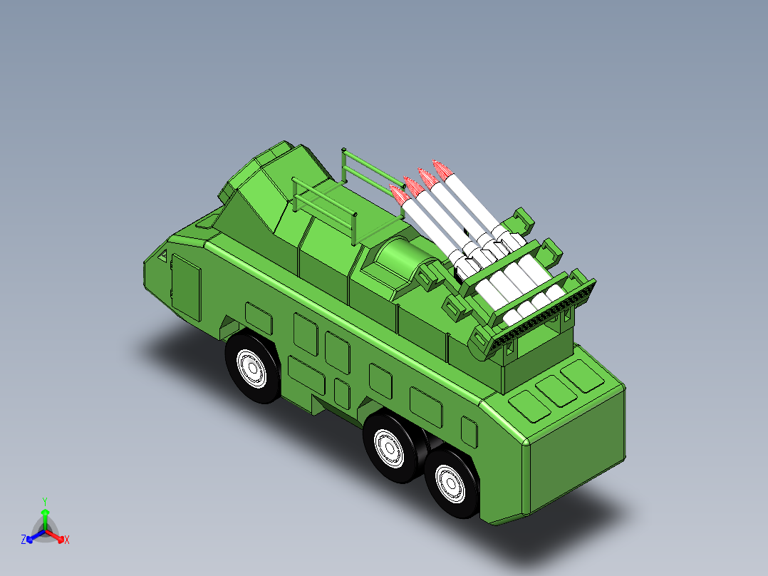 导弹玩具车正等轴测图