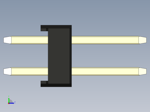 彩色公头100mil（2.54mm）系列-DS1021_black_2x11p_100mil_Type1_rev1.0左视缩略图