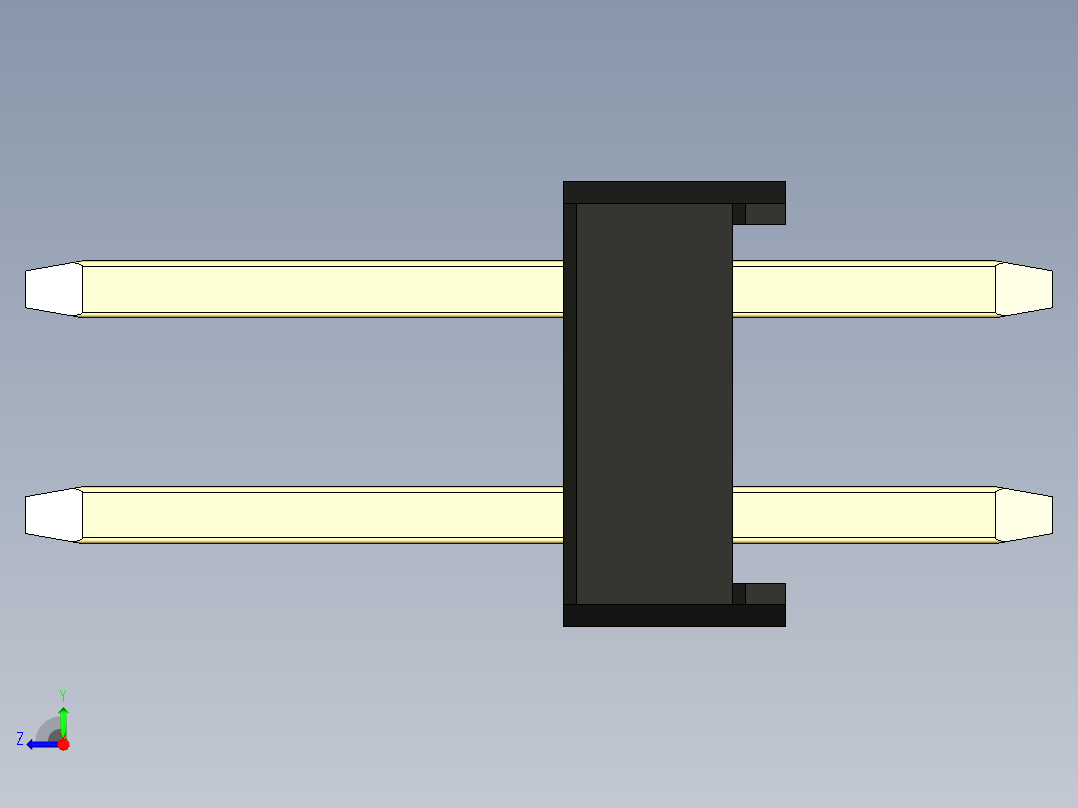 彩色公头100mil（2.54mm）系列-DS1021_black_2x11p_100mil_Type1_rev1.0右视图